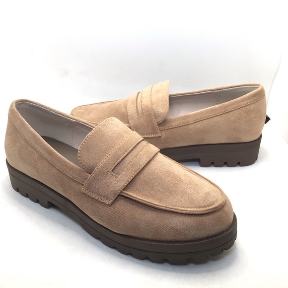 Hey Girl by Corkys Inspo Sand Faux Suede Platform Penny Loafer Size 8 or 9 - Picture 11 of 13